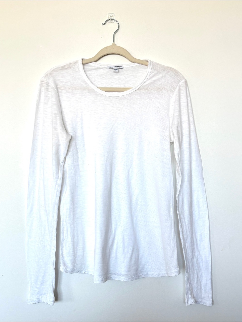 James Perse White Long-Sleeve Crewneck Top Size 3